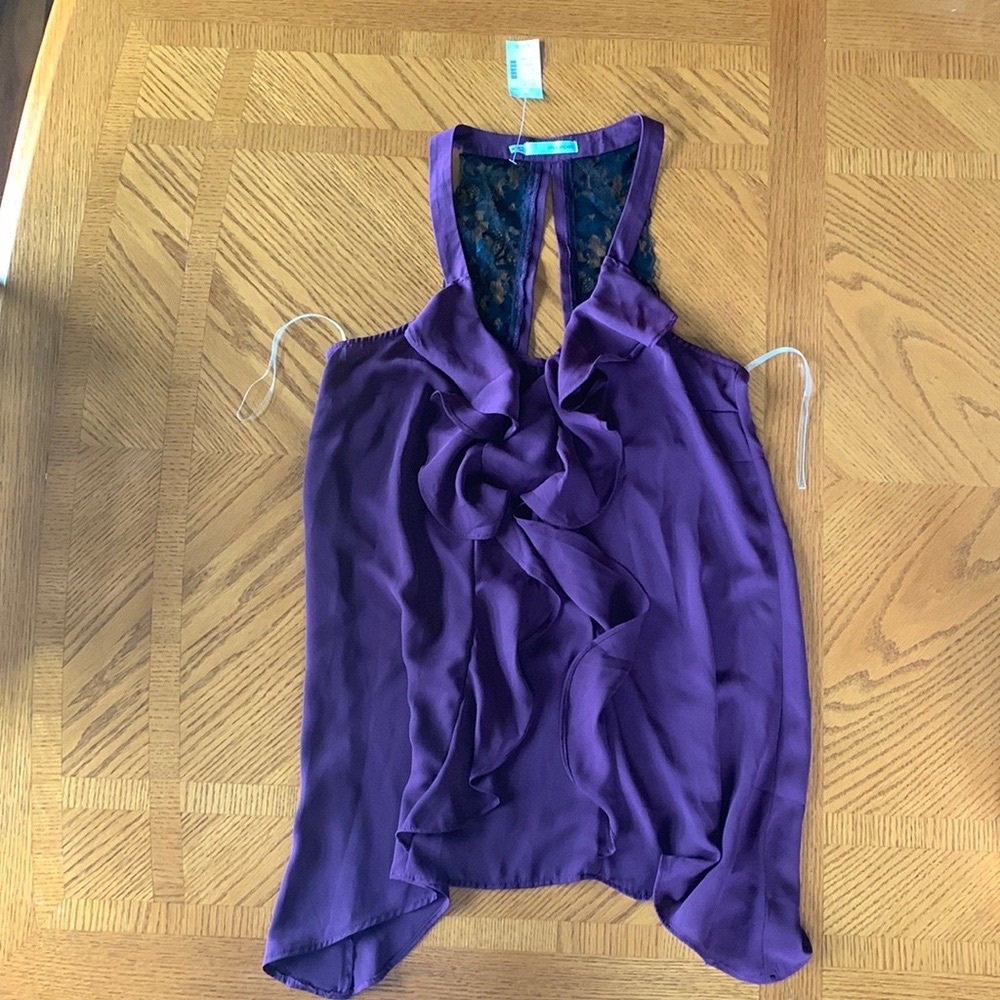 Maurices Purple Lace Accent Top